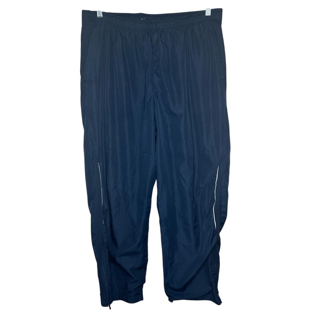 Starter Dri-Star Men Navy Blue Mesh Lined Windbreaker Track Pants Zipper Pockets